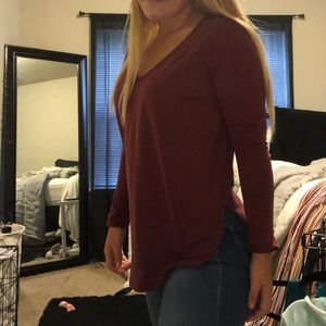 Burgundy shirt from Francesca’s.